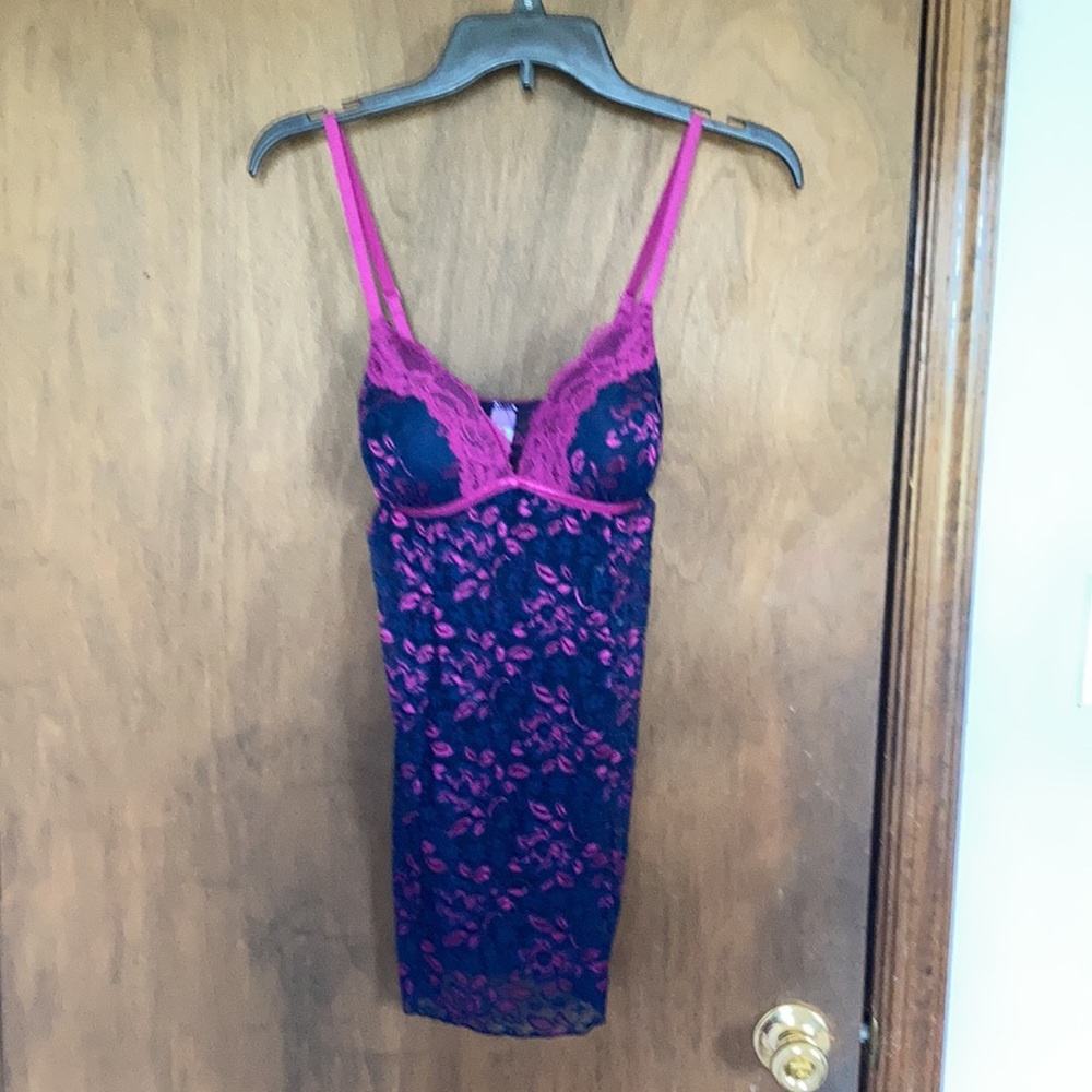 Lilac & London floral Lace padded bust baby doll nighty & panty size S